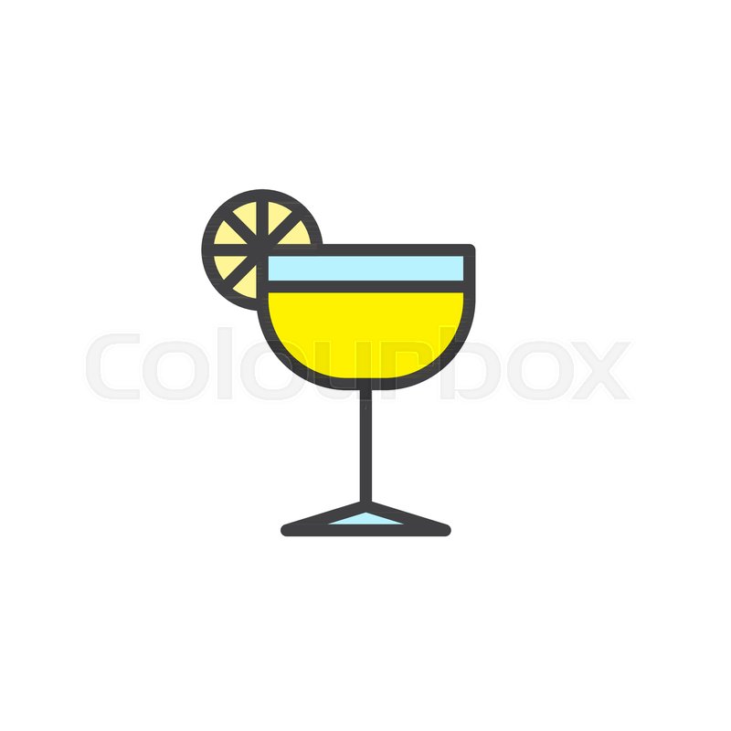 800x800 Margarita Glass With Lime Filled Outline Icon, Line Vector Sign
