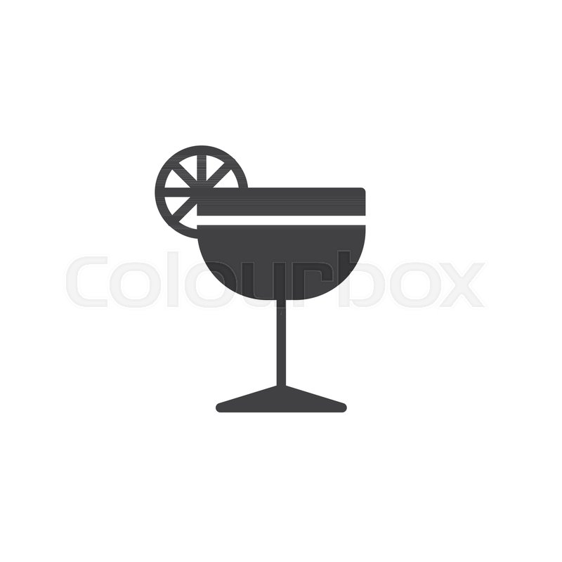 800x800 Margarita Glass With Lime Icon Vector, Filled Flat Sign, Solid