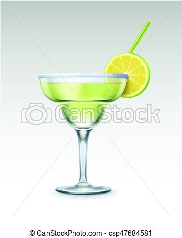 360x470 Vector Margarita Cocktail With Tequila, Triple Sec, Fresh Lime