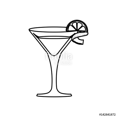 500x500 Glass Cocktail Margarita Vector Icon Illustration Graphic Design