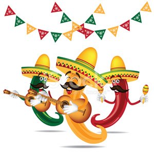300x300 Vector Illustration Of Mariachi Jalapeno Band Stock Vectors