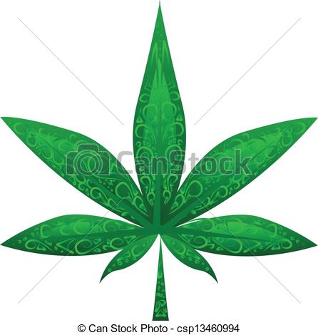 446x470 Drawn Marijuana Leaf Vector
