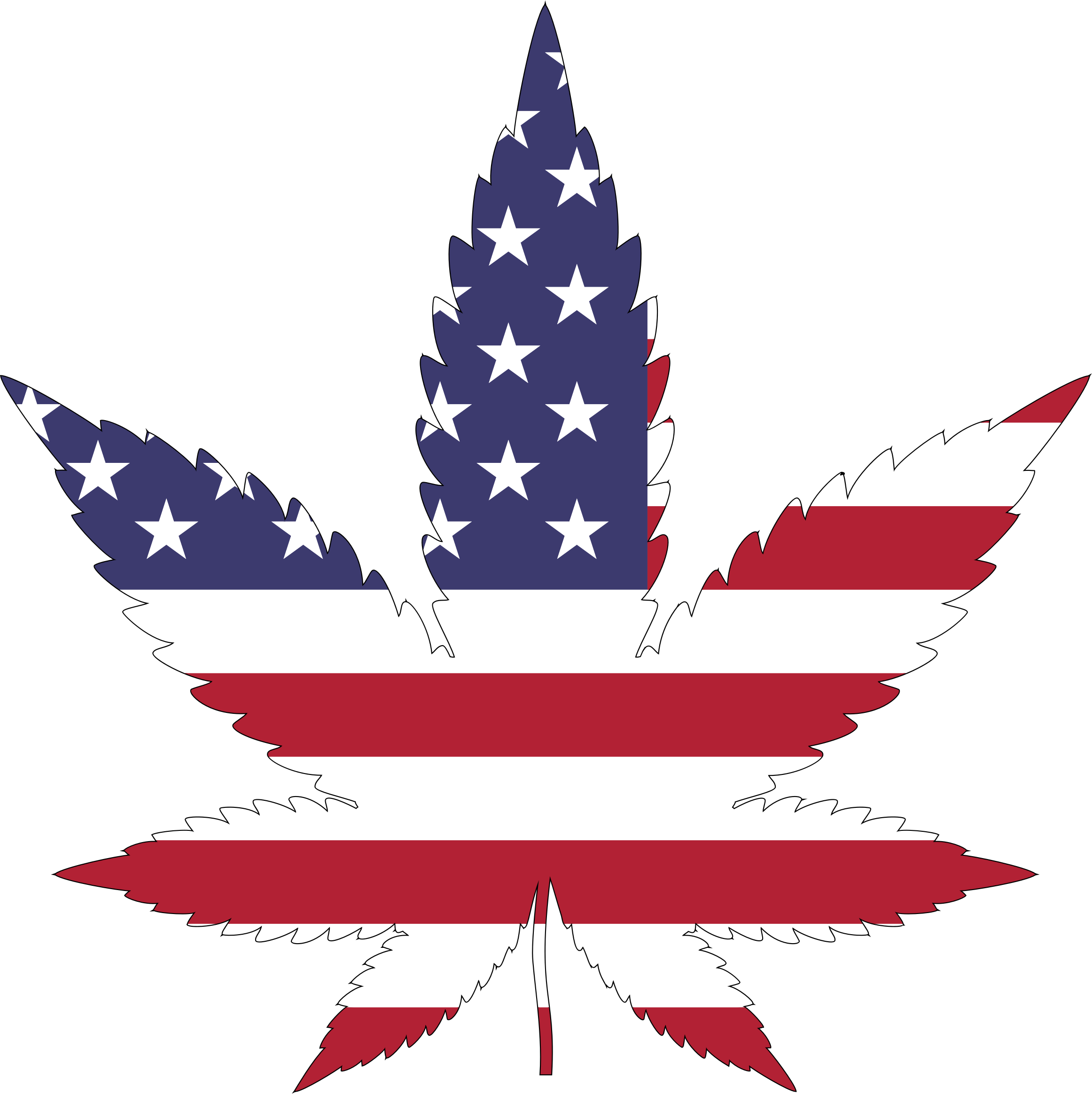 2324x2328 American Flag Marijuana Leaf Vector Clipart Image