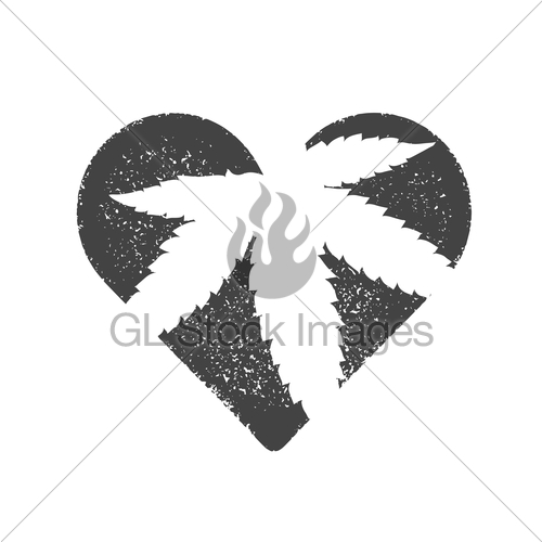 500x500 Heart Symbol With Cannabis Leaf Inside. Marijuana Vector Gl