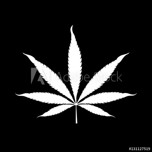500x500 The Leaf Of Marijuana. Vector Illustration. Abstract White