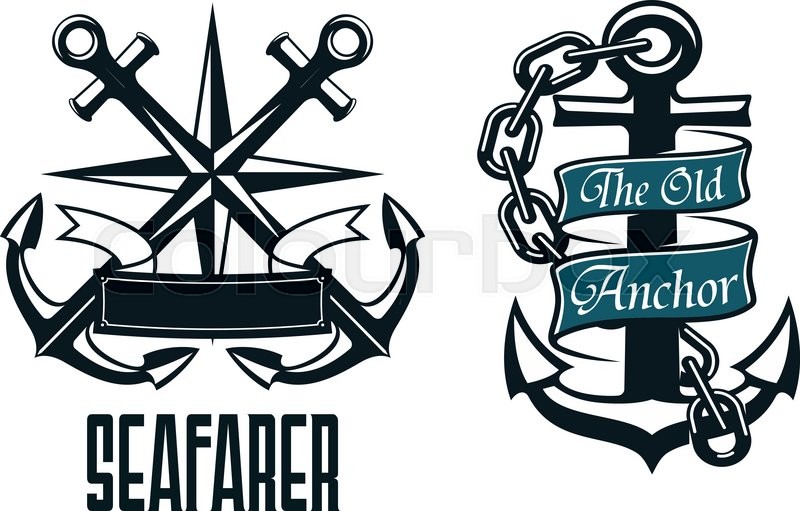 800x511 Seafarer Marine Heraldic Emblem And Symbol With Ship Anchors