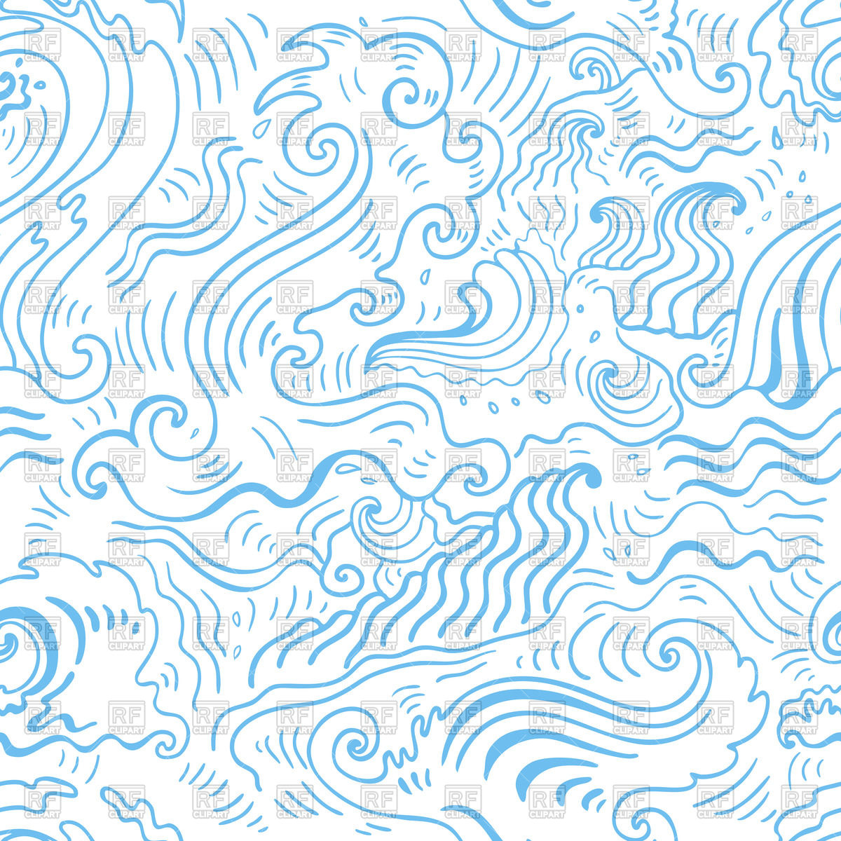 1200x1200 Seamless Marine Background With Abstract Waves Vector Image