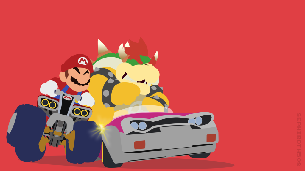 1024x576 Mario V. Bowser (Mario Kart 8) Minimalist By Sephiroth508 On