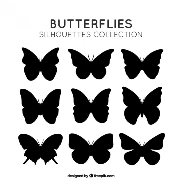 626x626 Siluetas De Mariposas Paquete Descargar Vectores Gratis