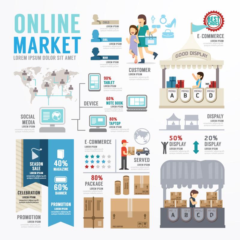 800x800 Infographic Online Market Vector Free Vector Graphic Download