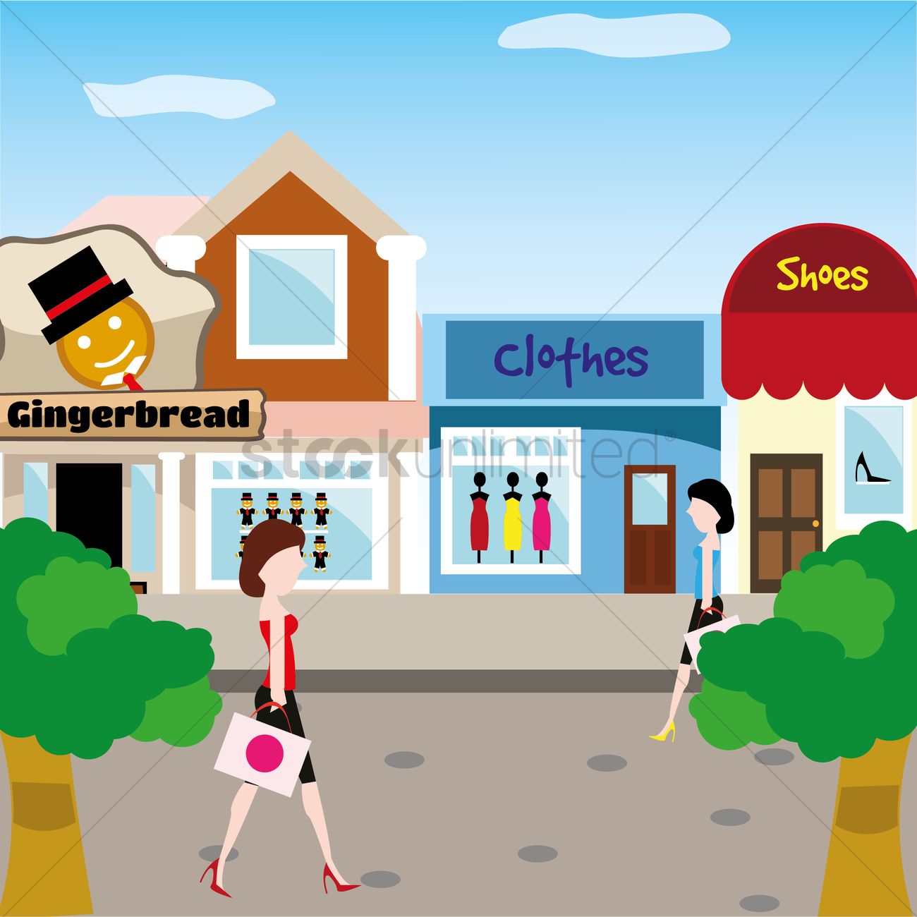 1300x1300 Shopping Market Vector Image