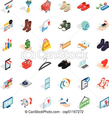 450x470 Creative Marketing Icons Set, Isometric Style. Creative Marketing