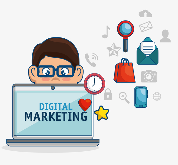 600x555 Digital Marketing Flat Business Template Vector 08 Free Download