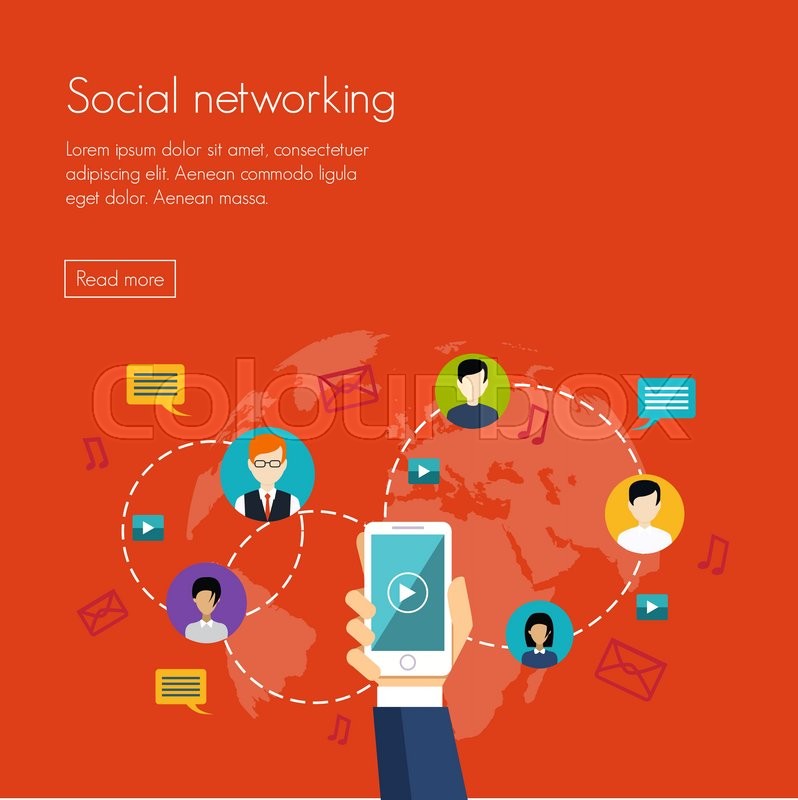 798x800 Social Media Network Marketing Vector Illustration Flat Design