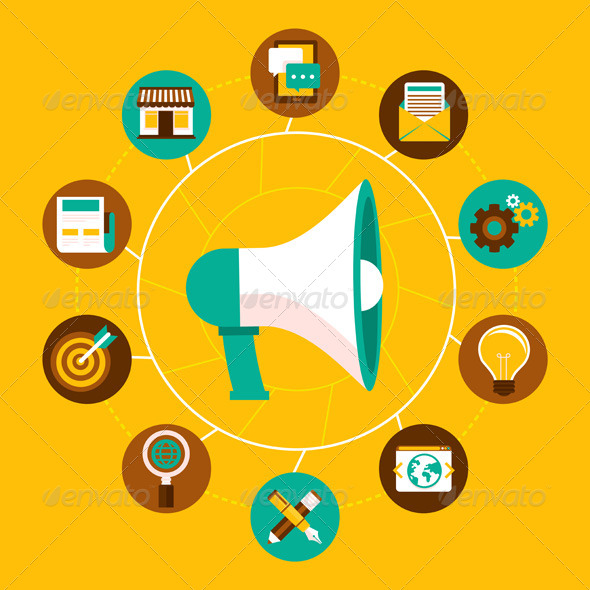 590x590 Vector Internet Marketing Concept In Flat Style By Venimo