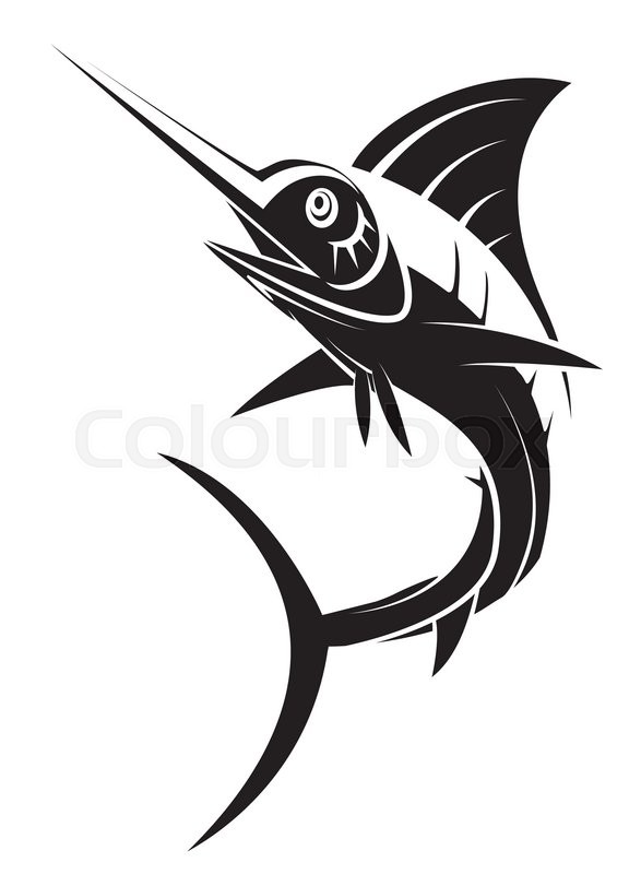 587x800 Marlin Fish Tattoo Stock Vector Colourbox