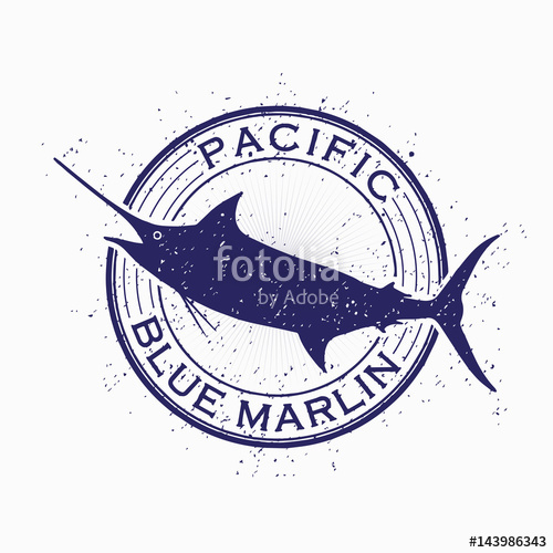500x500 Marlin Fish Vector And Illustration. Stamp Fish. Swordfish
