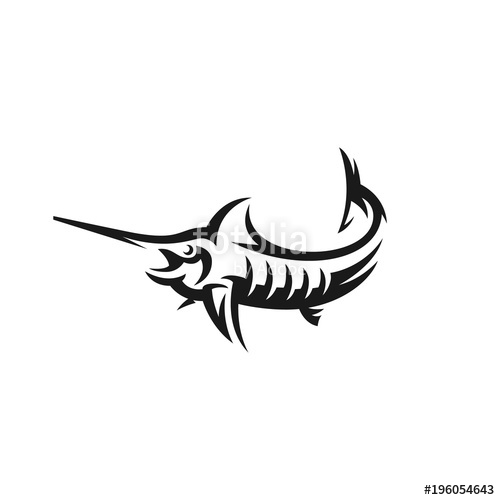 500x500 Marlin Fish Vector Logo. Fishing Emblem Stock Image And Royalty