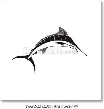362x382 Art Print Of Vector Marlin Fish Barewalls Posters Amp Prints