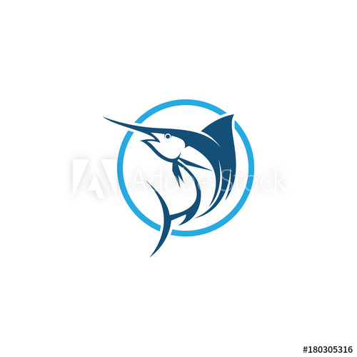 500x500 Marlin Fish Vector Logo Template