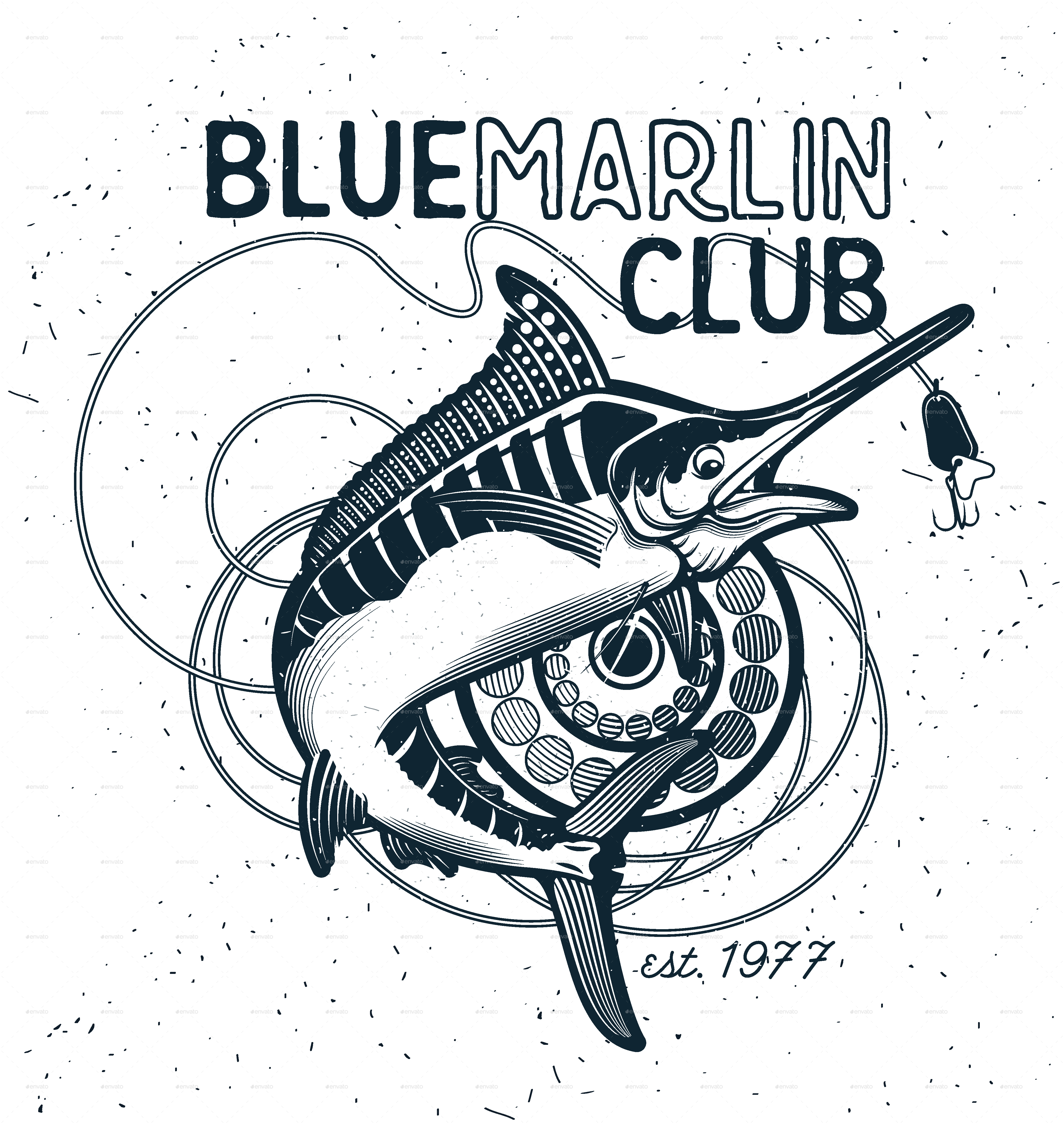 4259x4500 Fishing Vector Logo. Blue Marlin Or Swordfish Icons. By Moloko1988