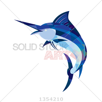 340x340 Stock Illustration Of Vector Blue Marlin Jumping Side View On