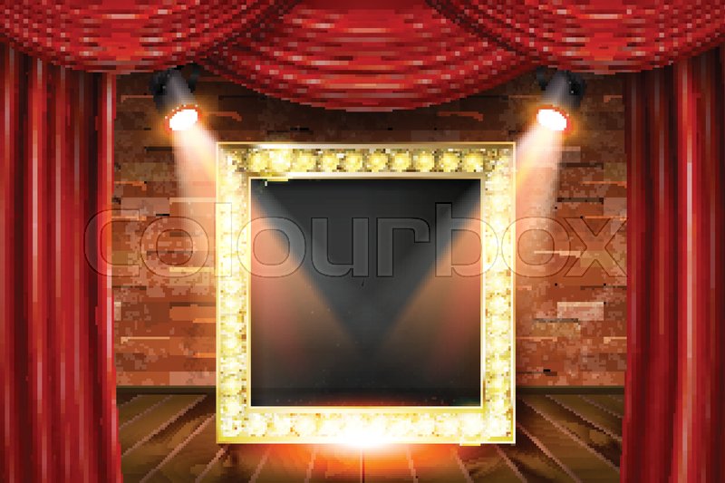 800x533 3d Render Marquee Light Rectangle Board Sign On Brick Wall