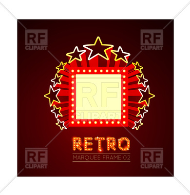 390x400 Neon Marquee Retro Sign Vector Image Vector Artwork Of Borders