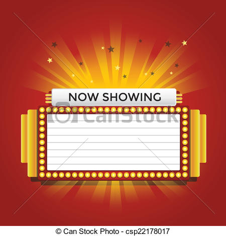 450x470 Now Showing Retro Cinema Neon Sign Vector.