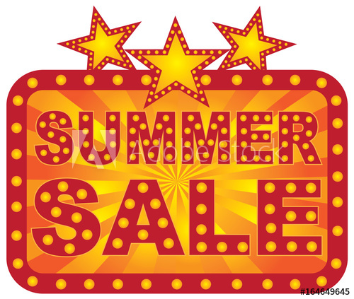 500x423 Retro Marquee Summer Sale Sign Vector Illustration