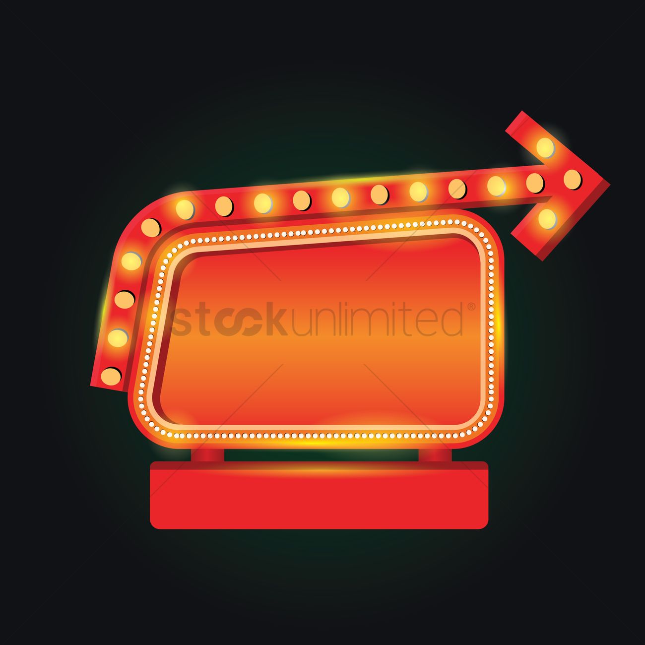 1300x1300 Blank Marquee Sign Vector Image