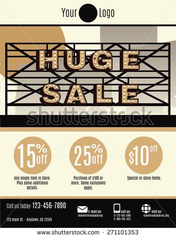 348x470 Vector Flyer Template With A Huge Sale Marquee Sign Templates