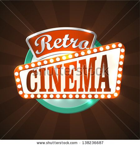 450x470 Retro Marquee Signs Cool Retro Cinema Sign. Eps10 Vector