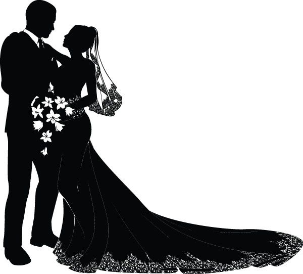 600x542 Free Vector Bride And Groom Vector Wedding