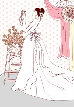 250x361 Sweet Marriage Vector Curtain Vector