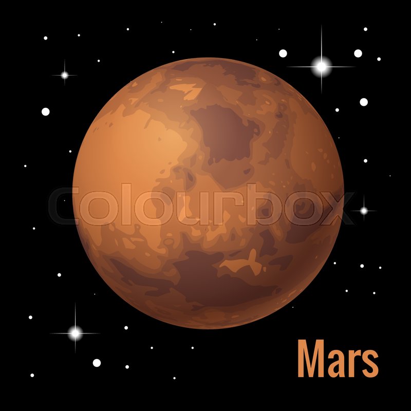800x800 Mars Planet Vector Illustration. High Quality Isometric Solar