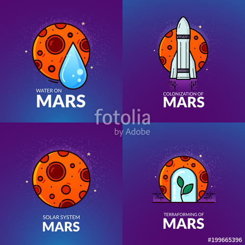 500x500 Planet Mars , Vector Illustration Stock Image And Royalty Free