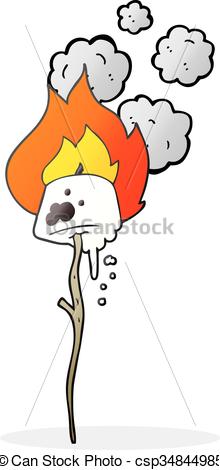 220x470 Freehand Drawn Cartoon Toasted Marshmallow.