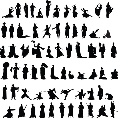 500x500 Dance And Martial Arts Silhouettes Vector Graphics Free Vector In