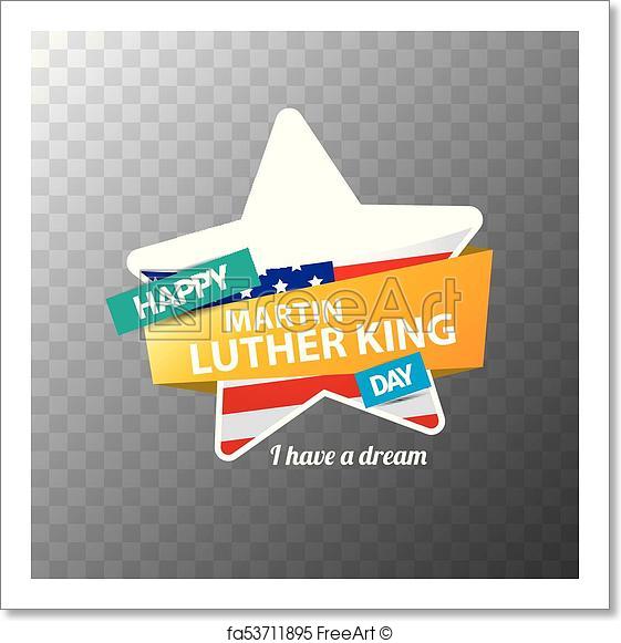 561x581 Free Art Print Of Vector Martin Luther King Jr Day Sticker Or