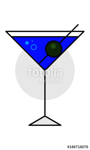 300x500 Martini Glass Vector Illustration. Cocktail Glass Icon. Stock
