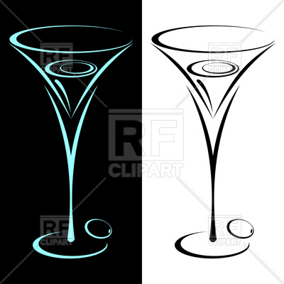 400x400 Two Glasses Of Martini Vector Image Vector Artwork Of Objects