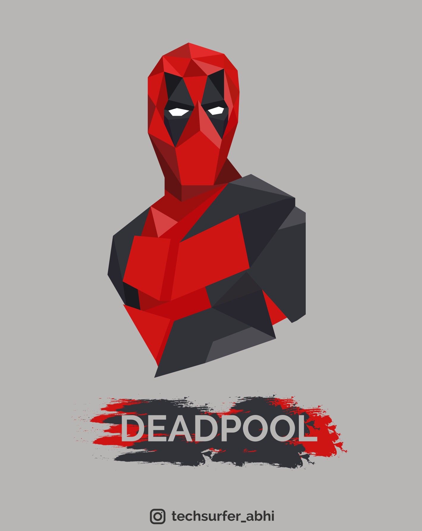 1419x1785 Low Poly Art Of Deadpool. Vector Art Of Deadpool.