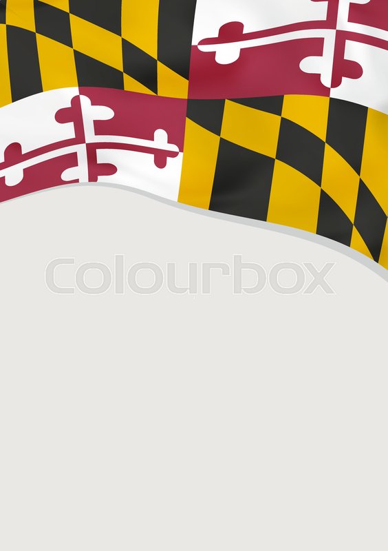 564x800 Leaflet Design With Flag Of Maryland, Us. Vector Template. Stock