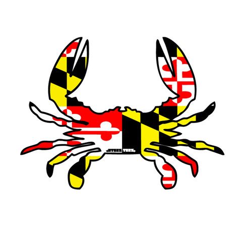 480x480 Maryland Flag Crab Sticker Representing My Home State Md