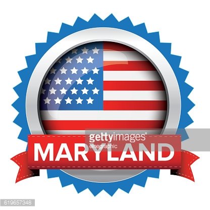 416x416 Maryland And Usa Flag Badge Vector Premium Clipart