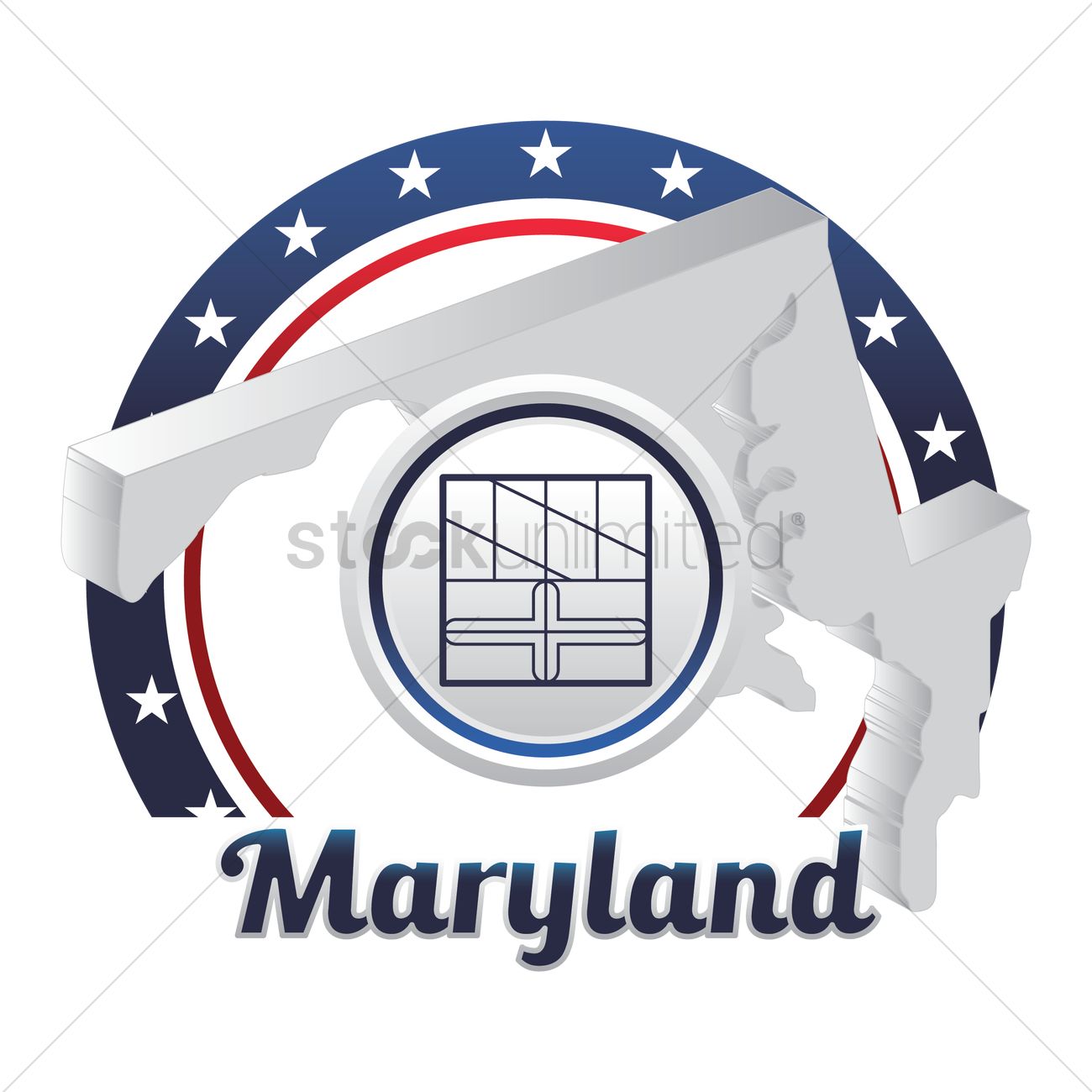 1300x1300 Maryland Map Vector Image