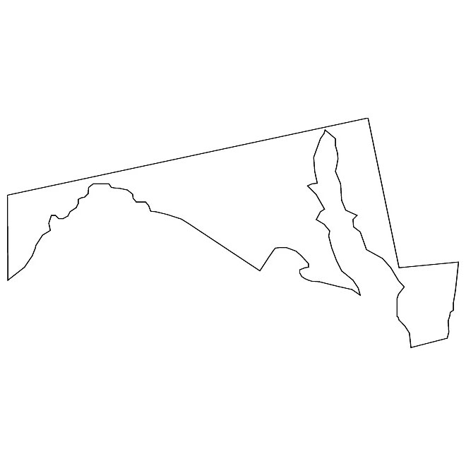 660x660 Maryland Map Clipart