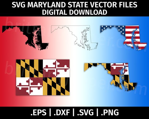 570x453 Maryland State Flag Svg Vector Clip Art Cutting Files For Etsy