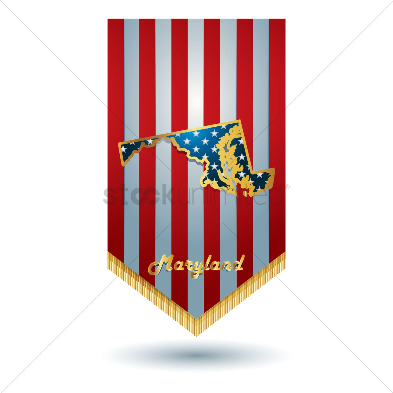 1300x1300 Maryland State Banner Vector Image